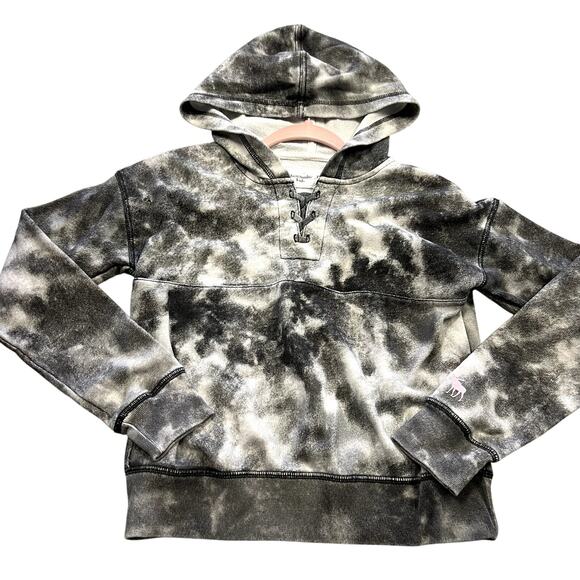 Abercrombie & Fitch Girls Black + White Marble Hooded Pullover 11/12 - Picture 1 of 5